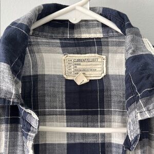 Current/Elliott Blue Plaid Shirt